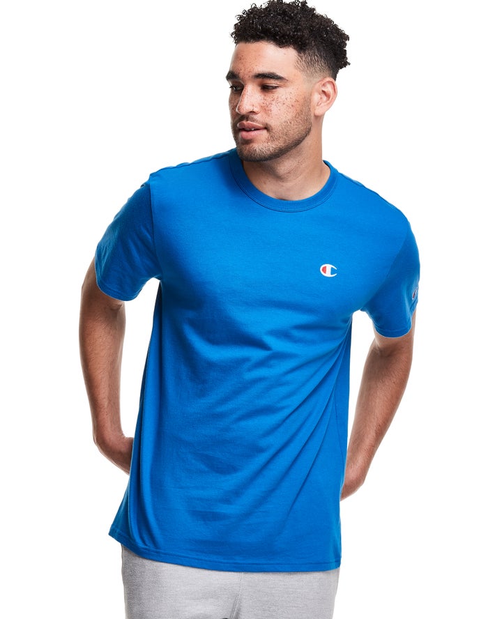 Camiseta Champion Hombre - Lightweight Jersey C Logo ( Azules ) 4631857-JQ